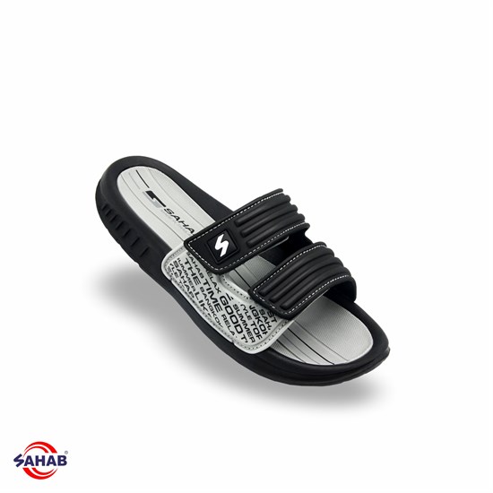 Шлёпанцы мужские SAHAB S507MK BLACK-GRAY (42 - 46) MONO COLOR S507MK_BLACK-GRAY - фото 742