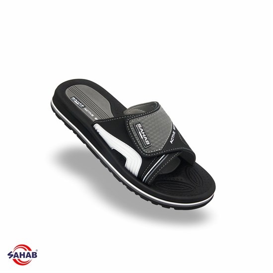 Шлёпанцы мужские SAHAB S513MK (42 - 47) MONO COLOR S513MK_BLACK-WHITE - фото 753